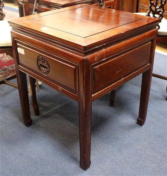 A pair of Chinese hardwood bedside tables,  W.51cm